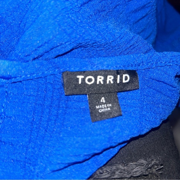 Torrid Woven Tiered Short Flutter Sleeve Babydoll Swing Mini Dress Royal Blue 4X - Picture 5 of 10